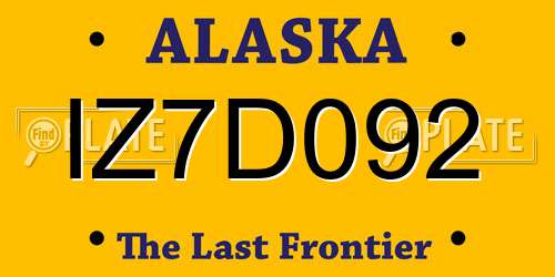 IZ7D092 Alaska License Plate