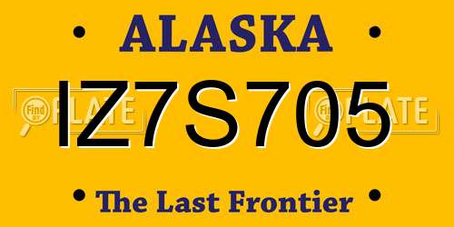 IZ7S705 Alaska License Plate