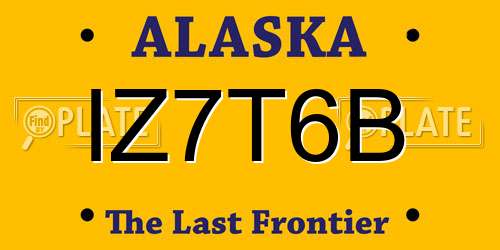 IZ7T6B Alaska License Plate