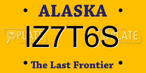 IZ7T6S Alaska License Plate