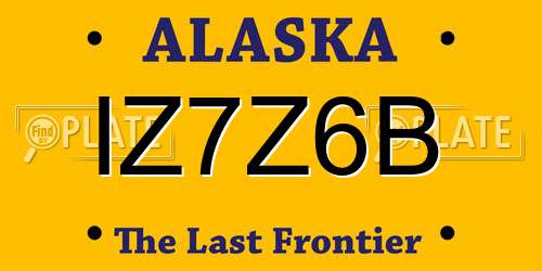 IZ7Z6B Alaska License Plate