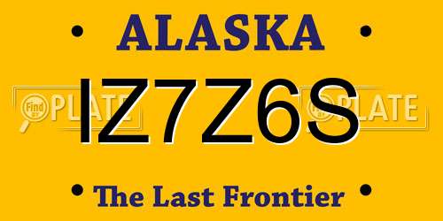 IZ7Z6S Alaska License Plate