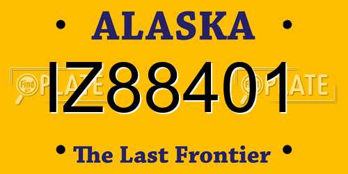 IZ88401 Alaska License Plate