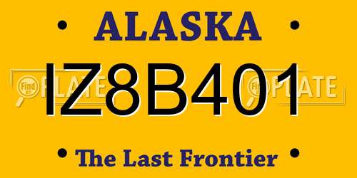 IZ8B401 Alaska License Plate