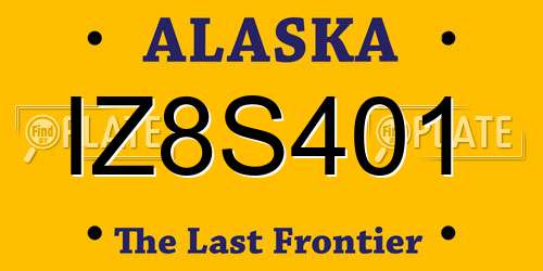 IZ8S401 Alaska License Plate