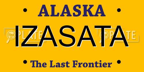 IZASATA Alaska License Plate