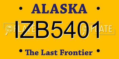 IZB5401 Alaska License Plate