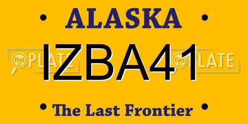 IZBA41 Alaska License Plate
