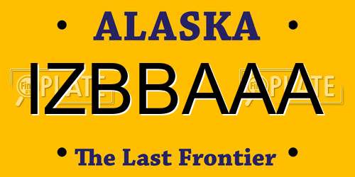 IZBBAAA Alaska License Plate