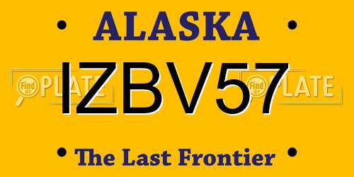 IZBV57 Alaska License Plate