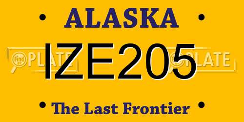 IZE205 Alaska License Plate