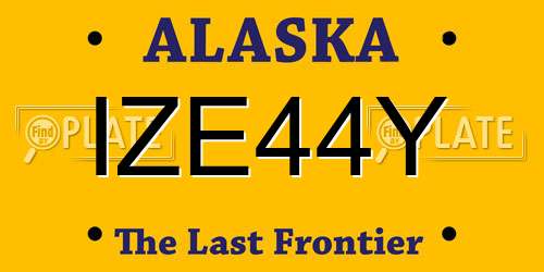 IZE44Y Alaska License Plate