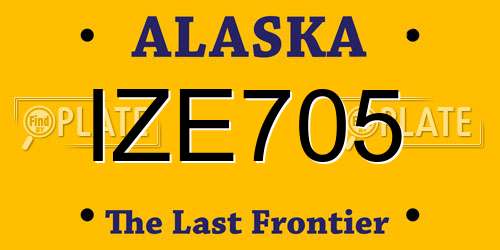 IZE705 Alaska License Plate