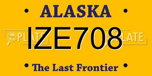 IZE708 Alaska License Plate