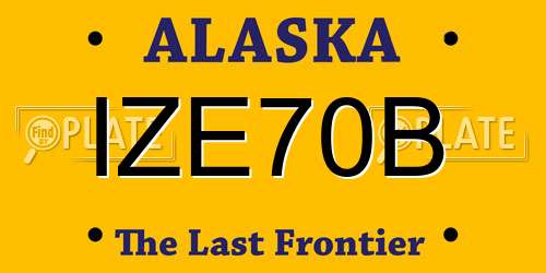 IZE70B Alaska License Plate