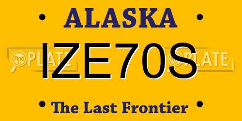 IZE70S Alaska License Plate