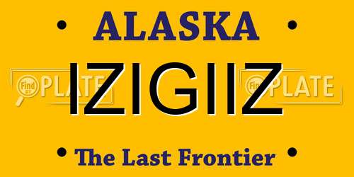 IZIGIIZ Alaska License Plate