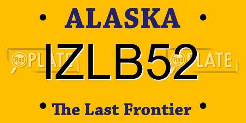 IZLB52 Alaska License Plate