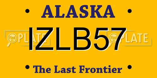 IZLB57 Alaska License Plate