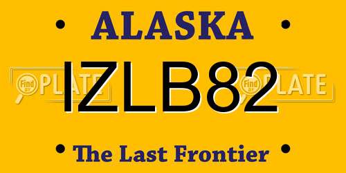 IZLB82 Alaska License Plate