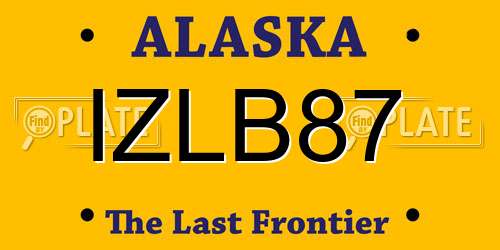 IZLB87 Alaska License Plate