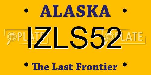 IZLS52 Alaska License Plate