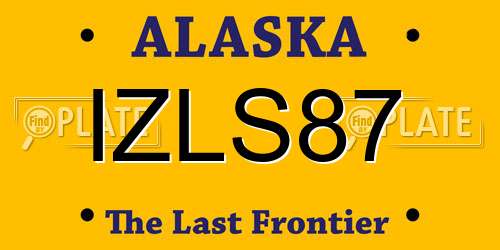 IZLS87 Alaska License Plate