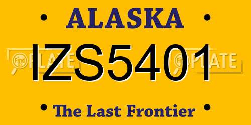 IZS5401 Alaska License Plate