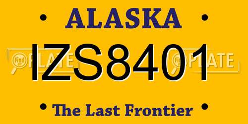 IZS8401 Alaska License Plate