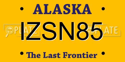 IZSN85 Alaska License Plate