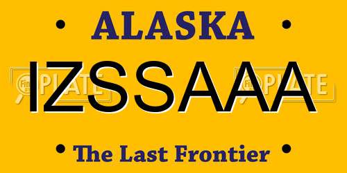IZSSAAA Alaska License Plate