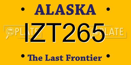 IZT265 Alaska License Plate