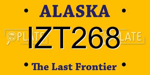 IZT268 Alaska License Plate