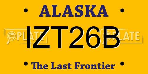 IZT26B Alaska License Plate