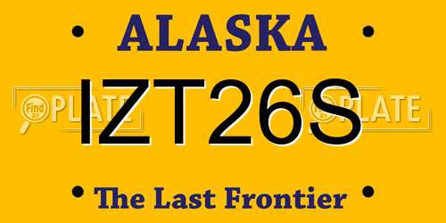IZT26S Alaska License Plate