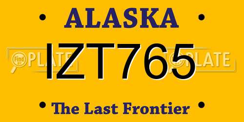 IZT765 Alaska License Plate