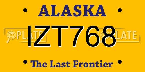 IZT768 Alaska License Plate