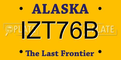 IZT76B Alaska License Plate