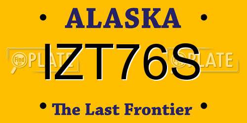 IZT76S Alaska License Plate