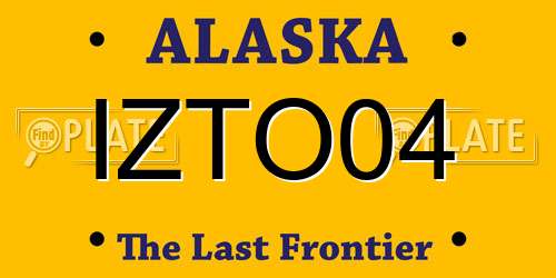 IZTO04 Alaska License Plate