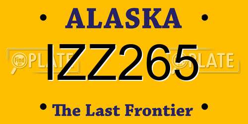IZZ265 Alaska License Plate