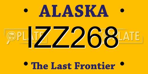 IZZ268 Alaska License Plate
