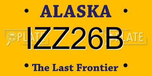 IZZ26B Alaska License Plate