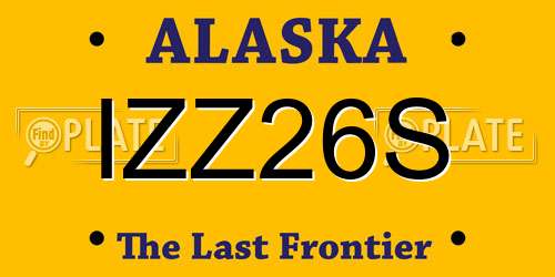 IZZ26S Alaska License Plate