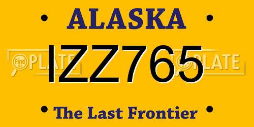 IZZ765 Alaska License Plate