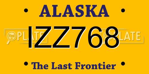 IZZ768 Alaska License Plate