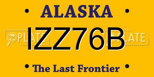 IZZ76B Alaska License Plate