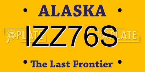 IZZ76S Alaska License Plate