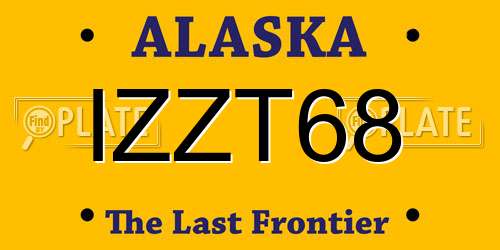 IZZT68 Alaska License Plate