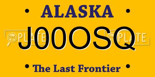 J00OSQ Alaska License Plate